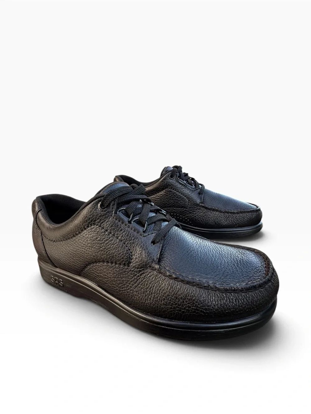 SAS Mens Bout Time Lace Up Loafer Black Leather Comfort Shoes Size 9.5 M